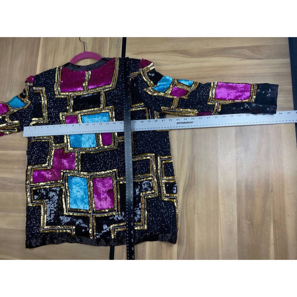 Carina Sequin Beaded Jacket Party Cocktail Evening Coat Small - Picture 15 of 15
